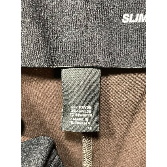 Slim Factor 1X Short Slim Faux Leather Brown Elastic Waist Pants NWT - Picture 11 of 12